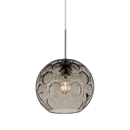 Besa Lighting Bombay Cord Pendant, Smoke, Satin Nickel Finish, 1x60W Incandescent 1JT-BOMYSM-SN